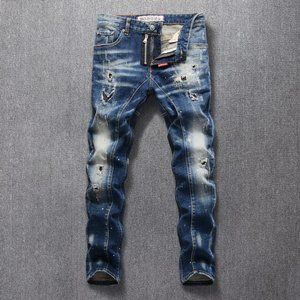 Designer Men Jeans High Quality Slim Fit Destroyed
